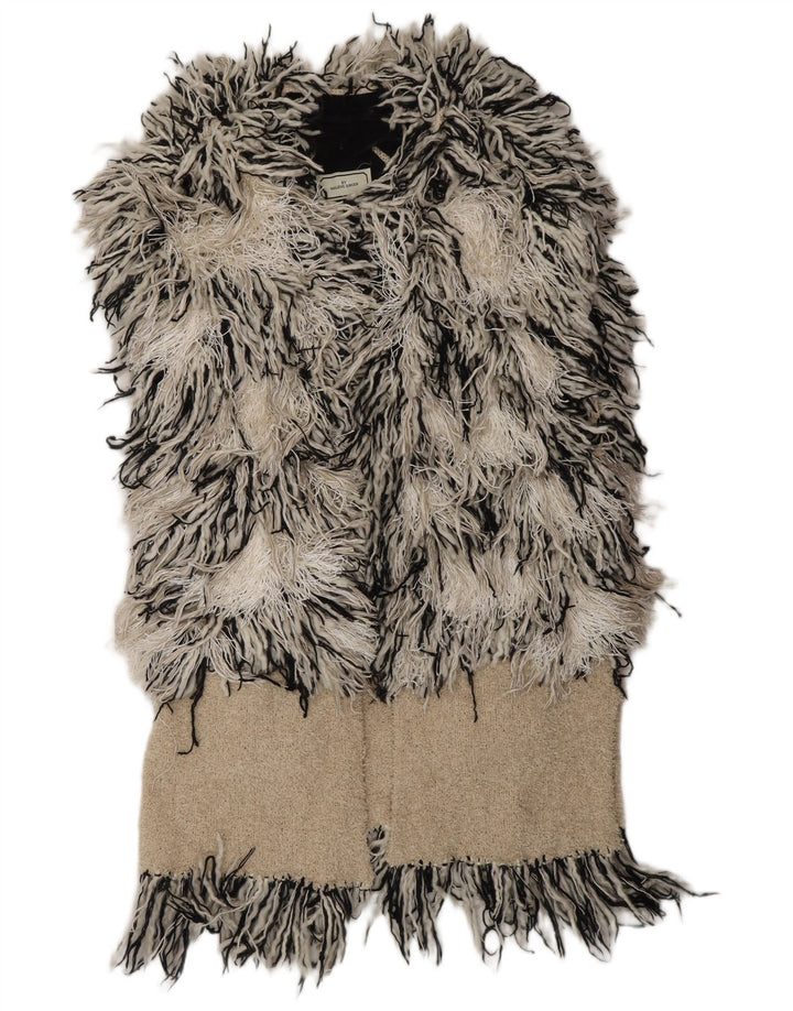 MALENE BIRGER Pull Cardigan Femme UK 10 Petit Blanc Cassé Bohème