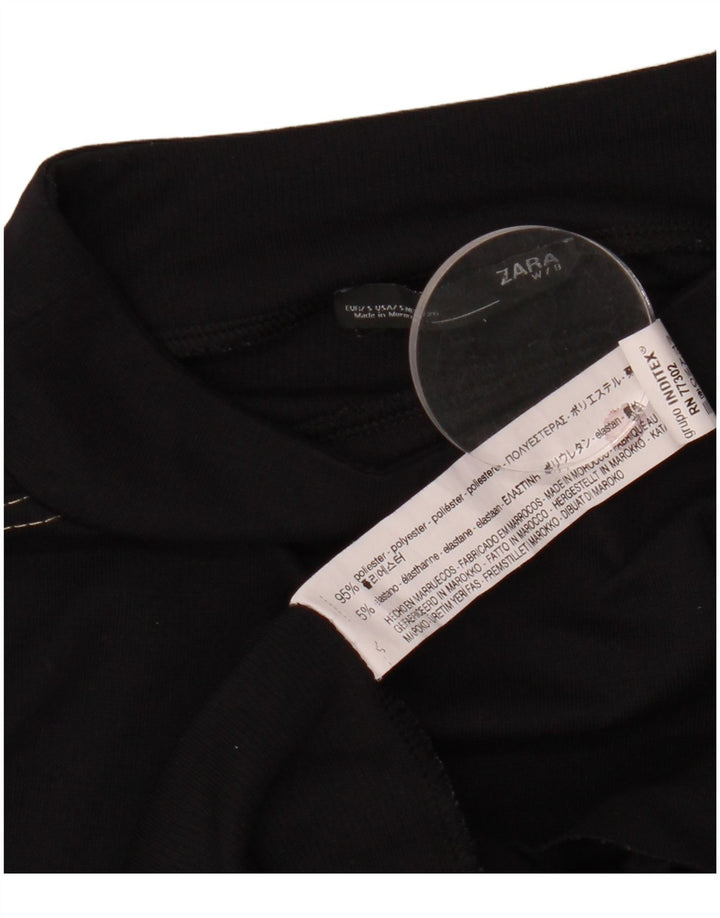 Zara Femme Top Manches Longues UK 10 Petit Noir Polyester