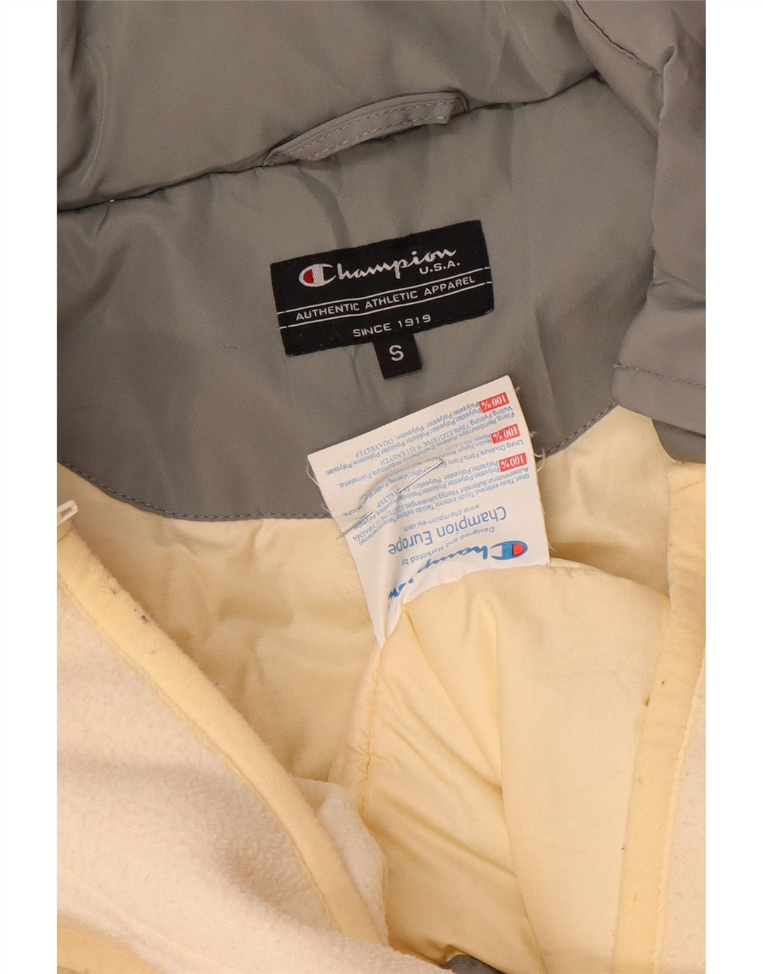 Champion Veste matelassée surdimensionnée pour femme UK 10 Small Gris Nylon