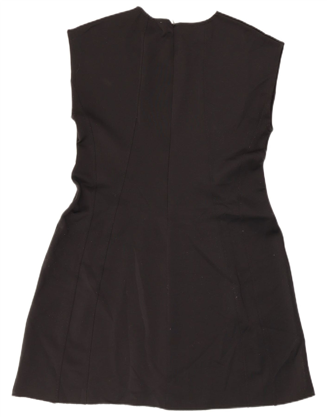 Zara Robe trapèze sans manches pour femme UK 44 Large Noir Polyester