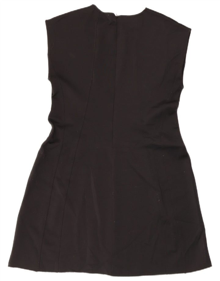 Zara Robe trapèze sans manches pour femme UK 44 Large Noir Polyester