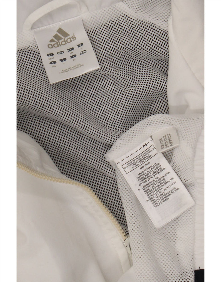 Adidas Veste de survêtement pour homme UK 42/44 Large Blanc Colorblock Polyester