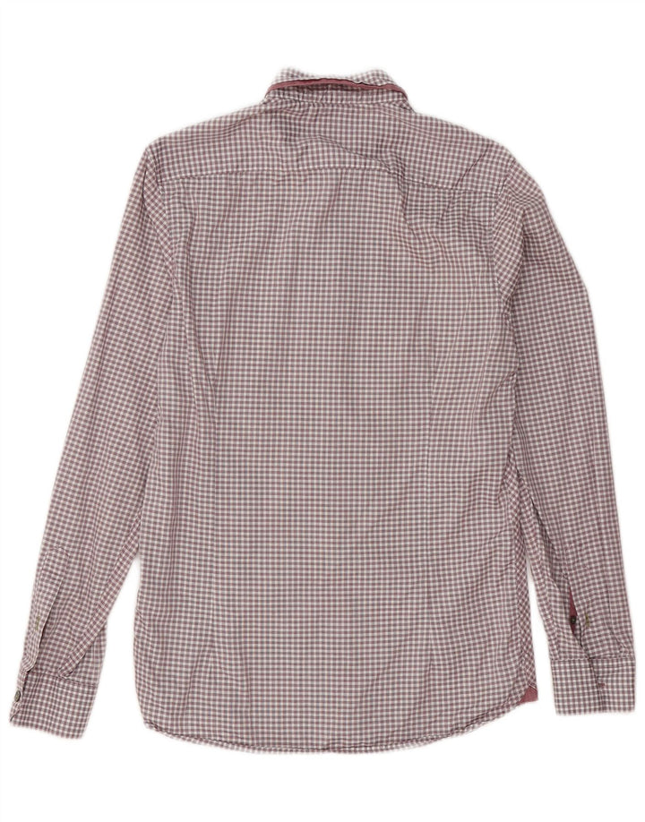 Ted Baker Chemise Homme Taille 2 Petit Coton Vichy Bordeaux