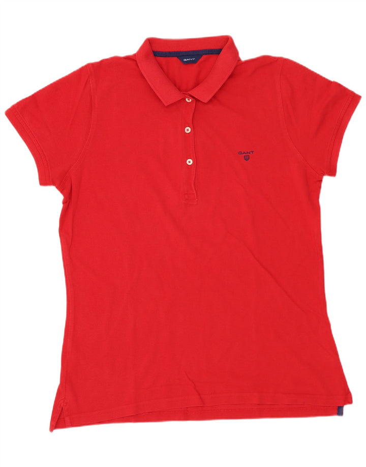 GANT Polo Femme UK 16 Large Rouge Coton