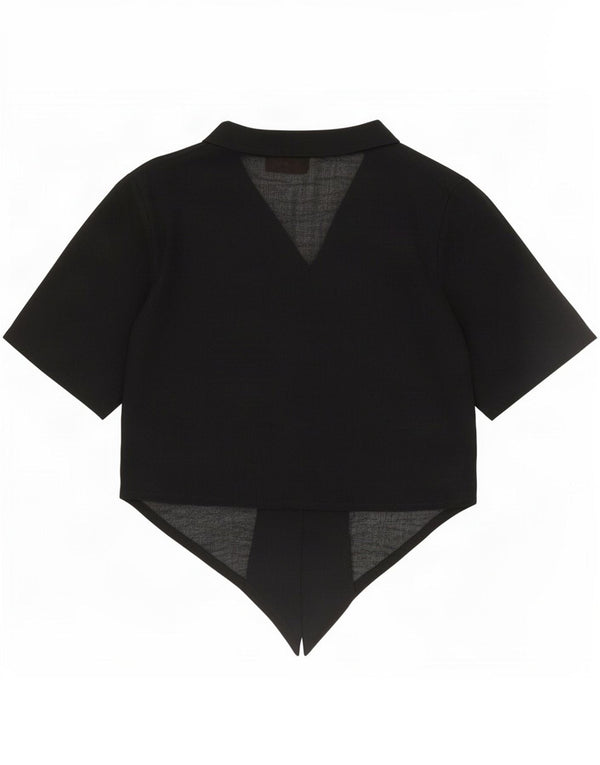 Prestige Chemise courte à manches courtes pour femme UK 14 Noir moyen