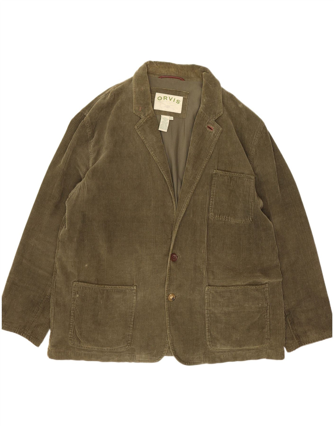 Orvis Veste blazer en velours côtelé à 2 boutons pour homme EU 46 3XL Vert Coton