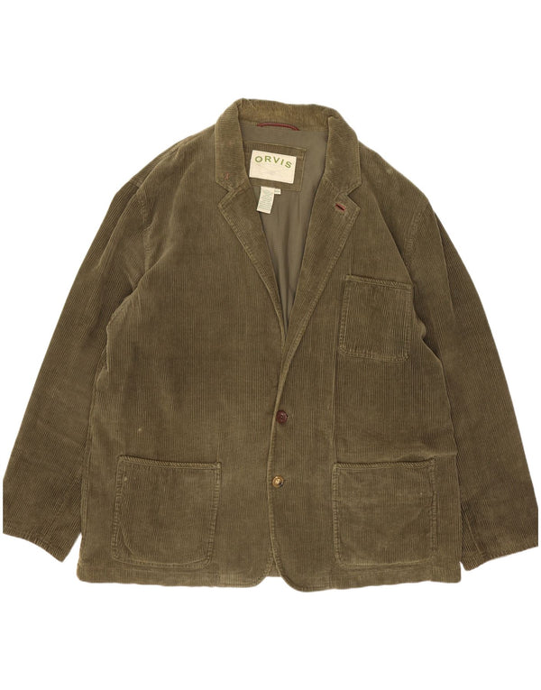 Orvis Veste blazer en velours côtelé à 2 boutons pour homme EU 46 3XL Vert Coton
