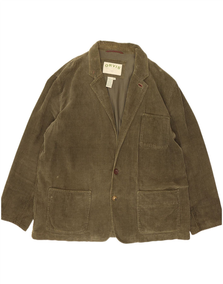 Orvis Veste blazer en velours côtelé à 2 boutons pour homme EU 46 3XL Vert Coton