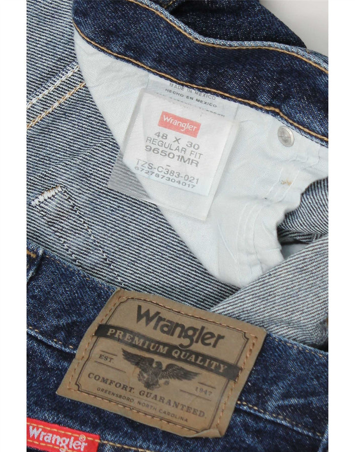 Wrangler Jean droit coupe droite W48 L30 pour homme en coton bleu