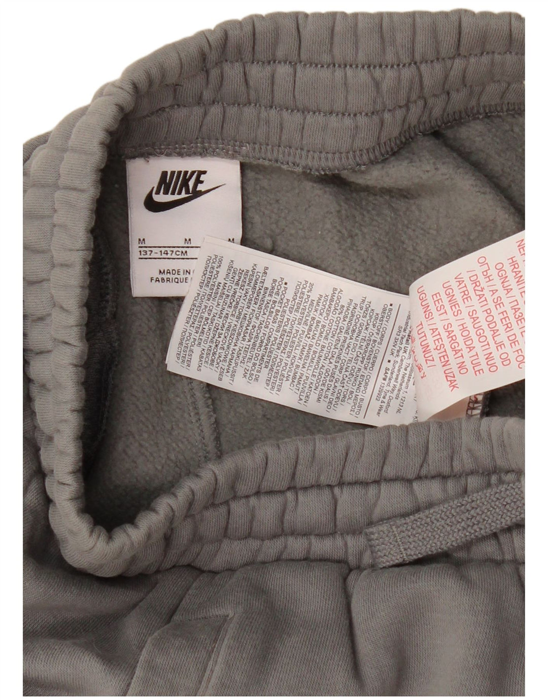 NIKE Short de sport garçon 10-11 ans gris moyen coton