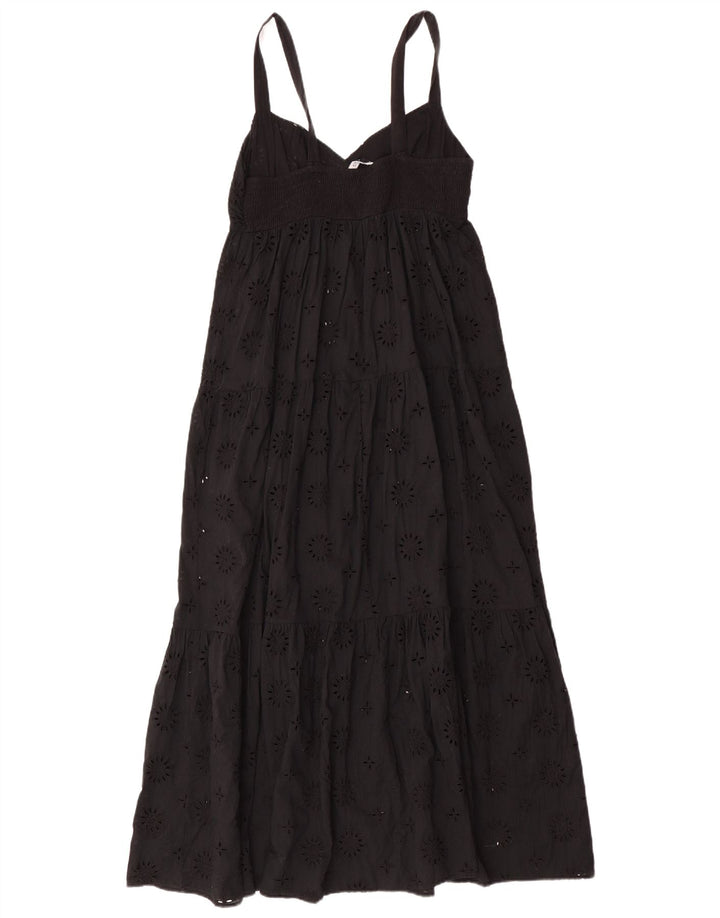 Zara Robe longue sans manches pour femme UK 12 Noir moyen