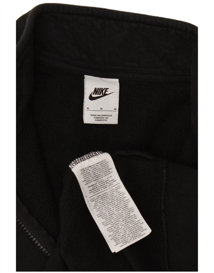 Nike Sweat-shirt à col zippé pour homme en coton noir moyen