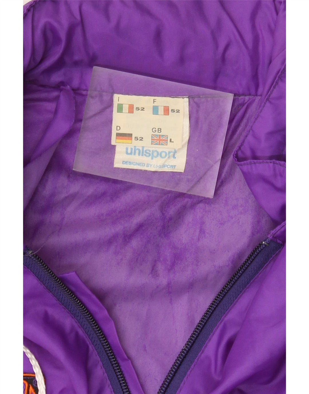 Uhlsport Veste de pluie graphique pour homme UK 40 Large Violet Colourblock Polyamide