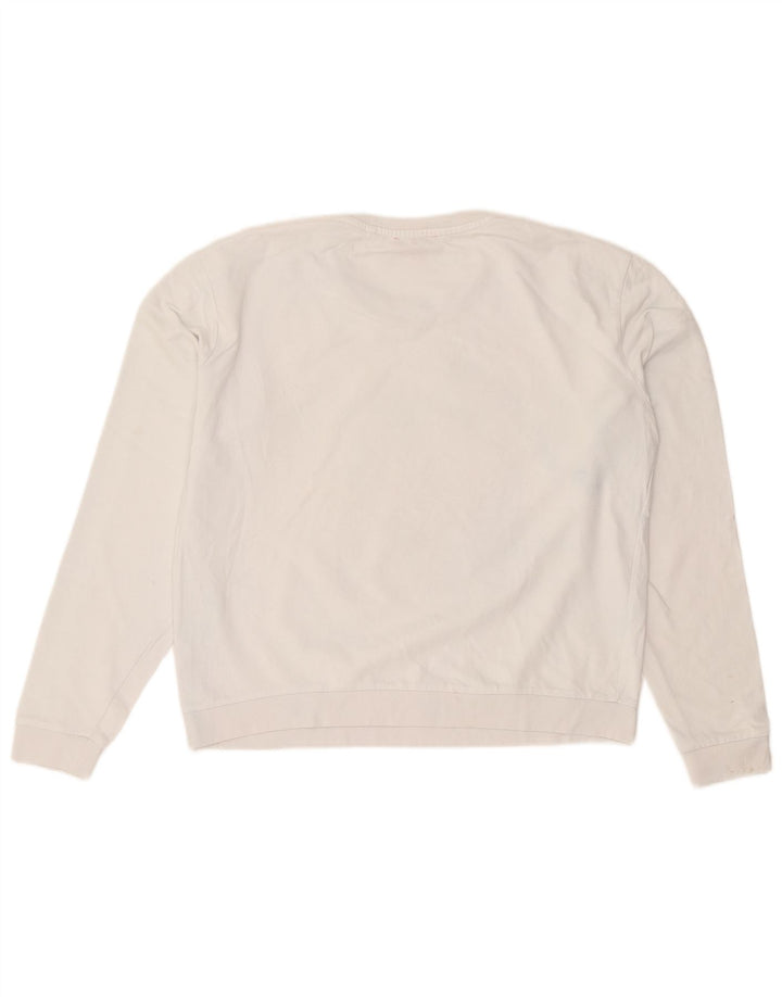 Guess Sweat-shirt graphique pour femme UK 16 Large Blanc Coton