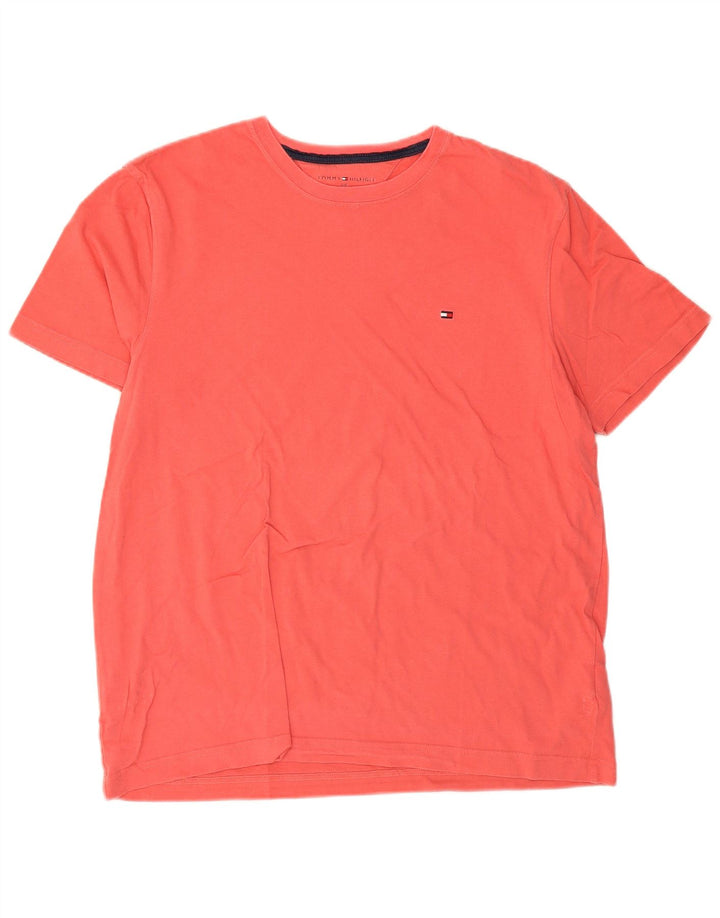 Tommy Hilfiger T-Shirt Homme Haut Large Rose Coton