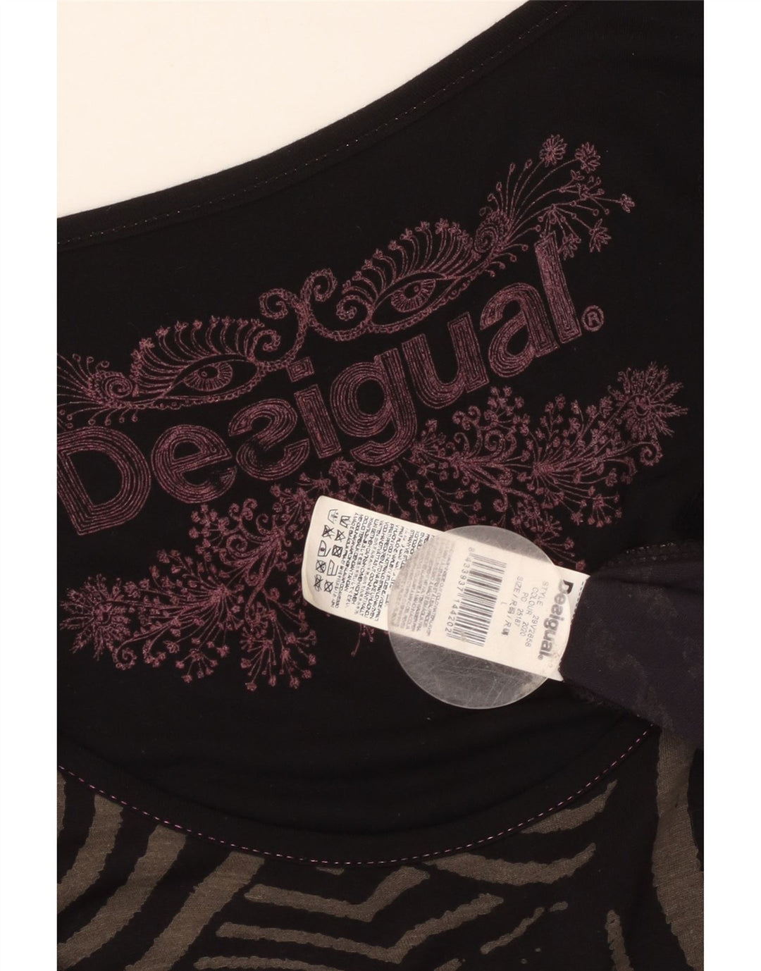 Desigual Robe trapèze graphique pour femme UK 44 Grand patchwork noir