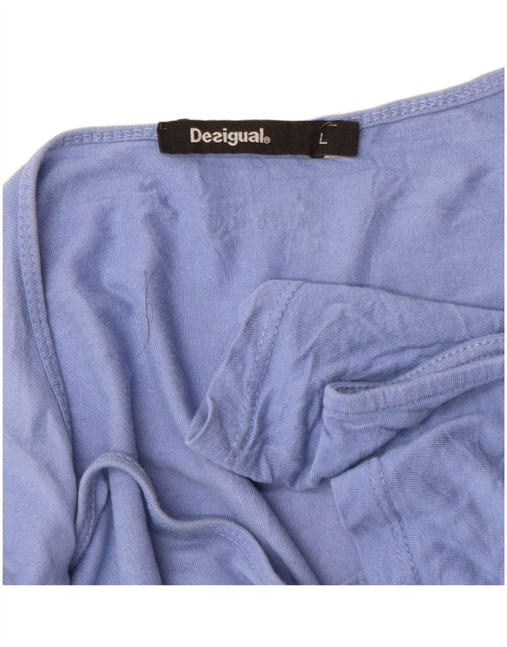 Desigual Haut graphique à épaules dénudées pour femme UK 16 Large Bleu Floral