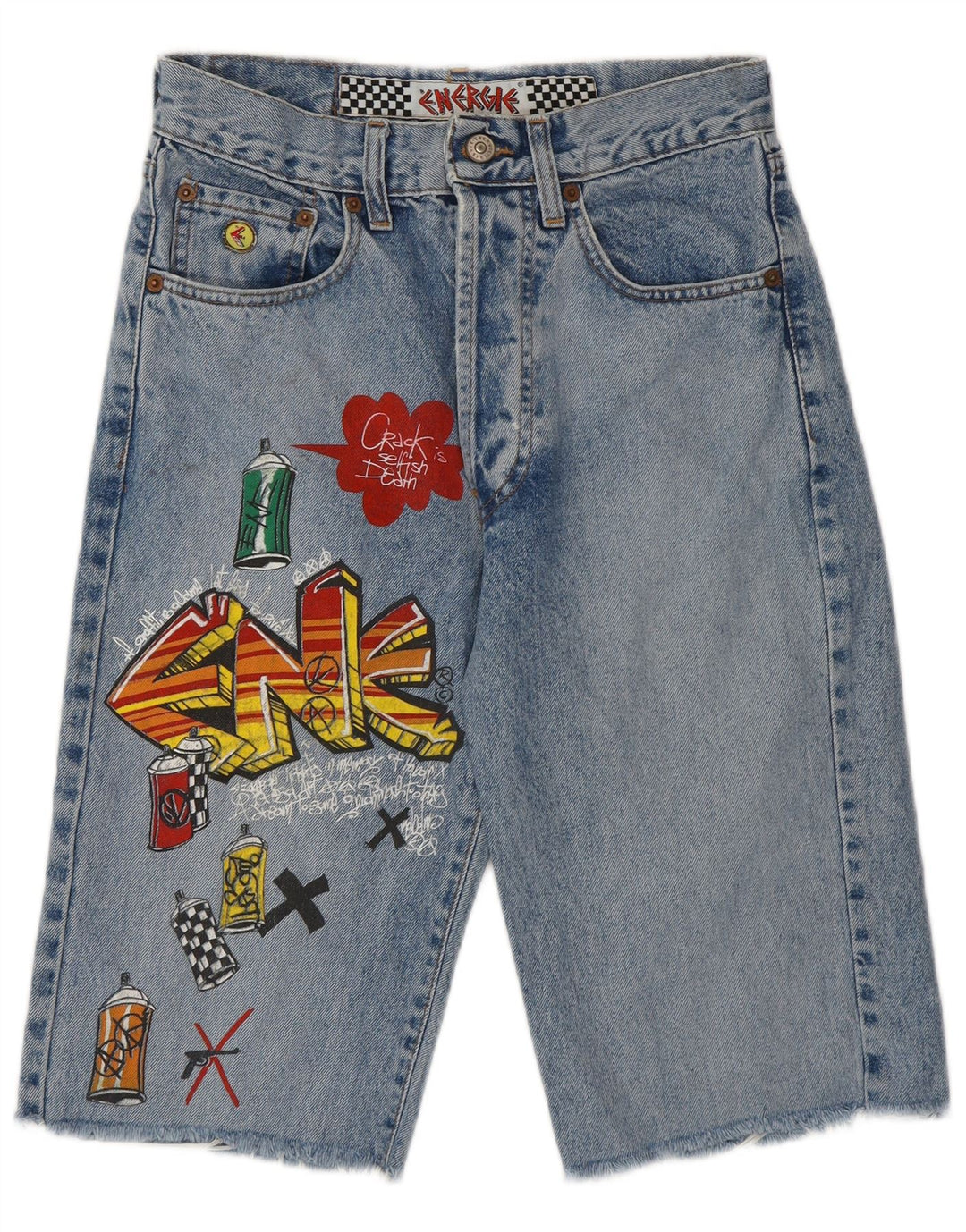 Energie Bermuda Graphique Graffiti Femme W28 Bleu Moyen
