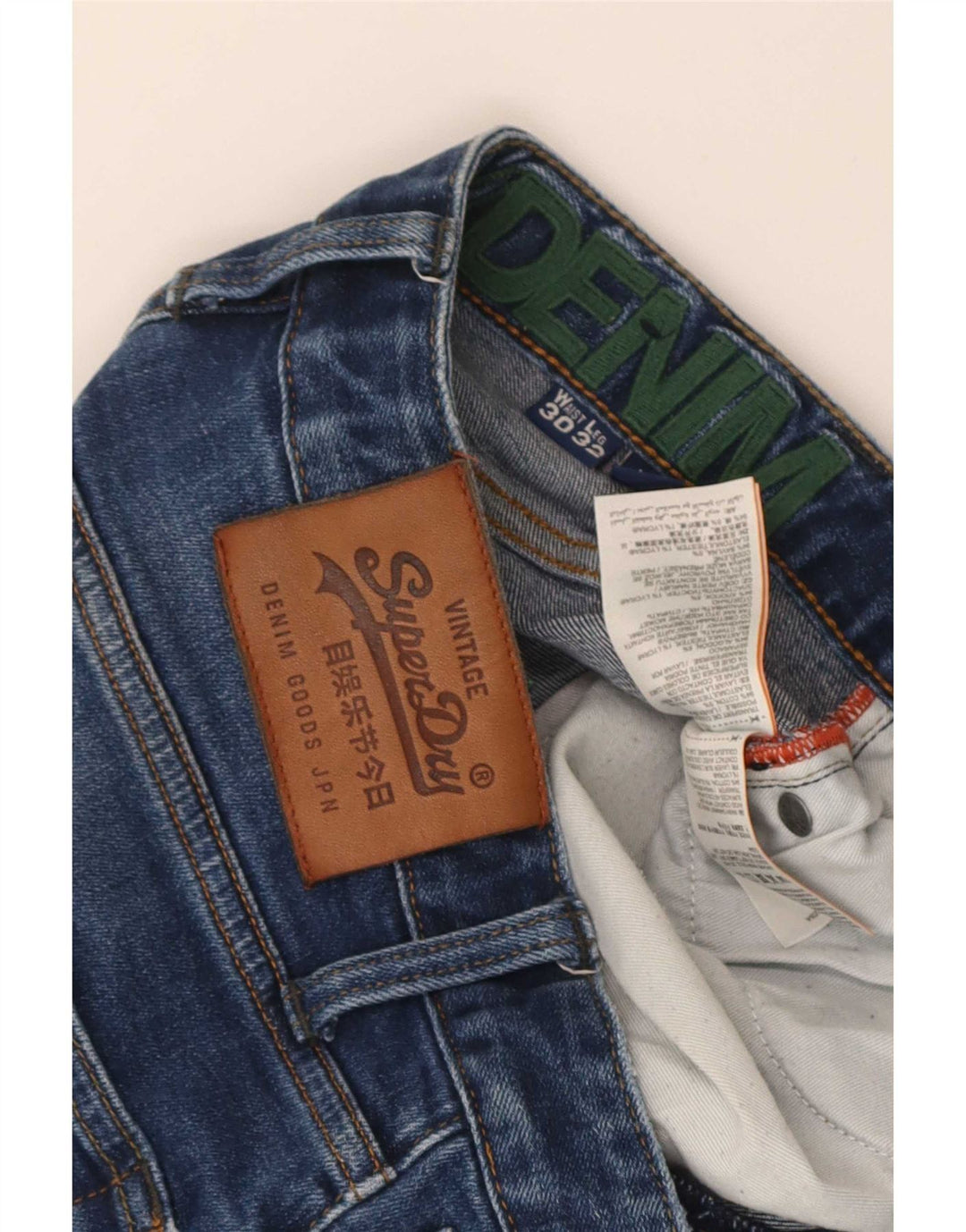 Superdry Jean Slim W30 L32 Femme Bleu Coton