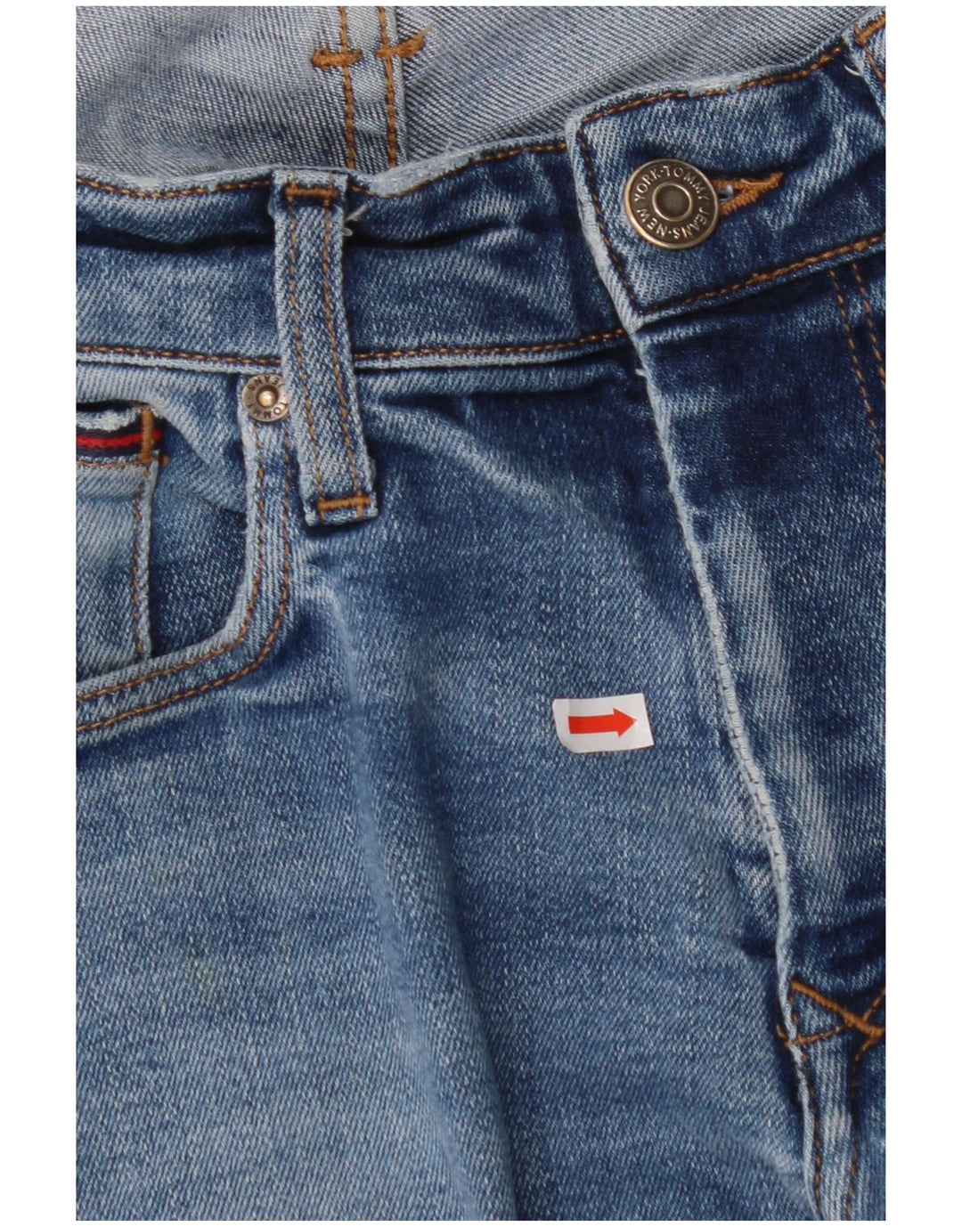 TOMMY HILFIGER Jean Droit Homme W32 L32 Bleu Coton