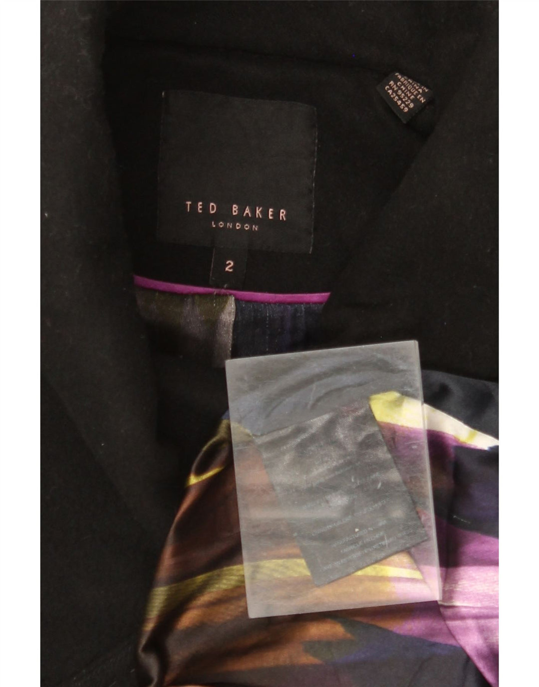 TED BAKER Trench-Coat Femme Taille 2 Petite Laine Noire