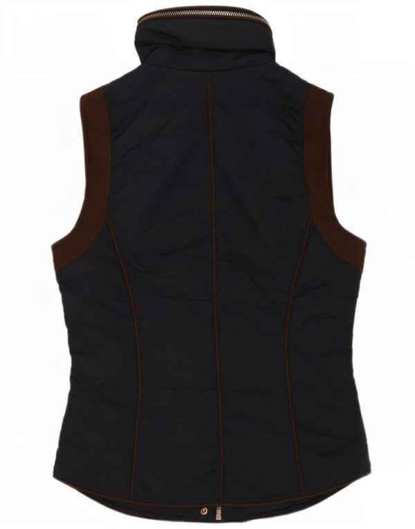 Zara Gilet matelassé à capuche pour femme UK 10 Small Bleu marine Colourblock