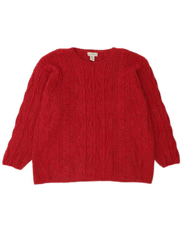 L.L.Bean Pull à col rond pour femme UK 18 XL Laine rouge