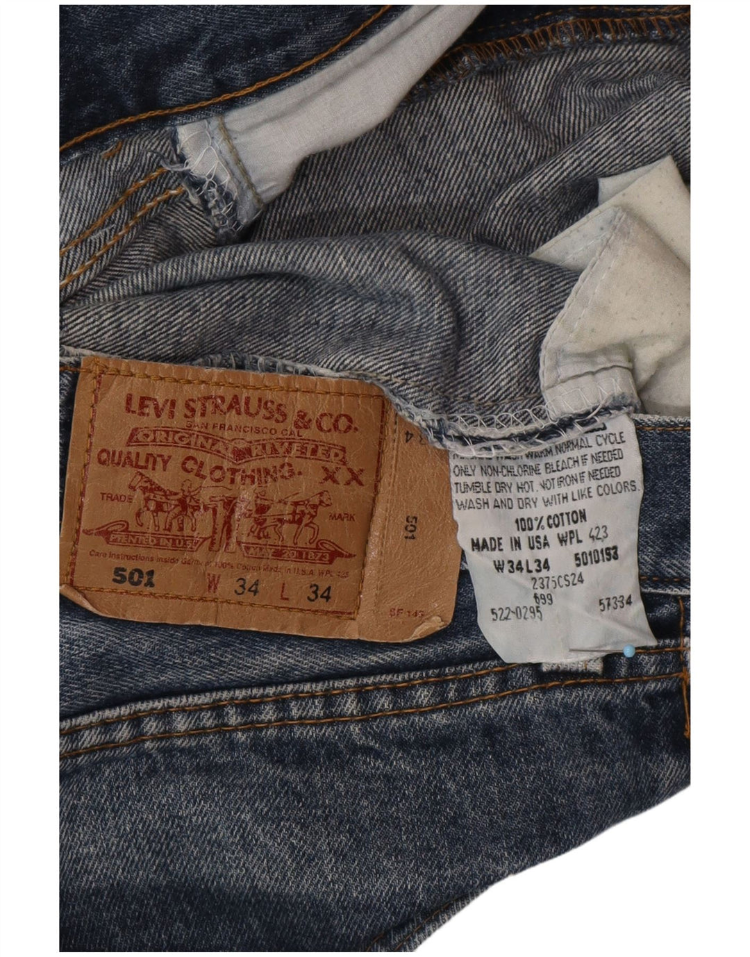 LEVI'S Short en Jean 501 Homme W34 Grand Bleu Coton