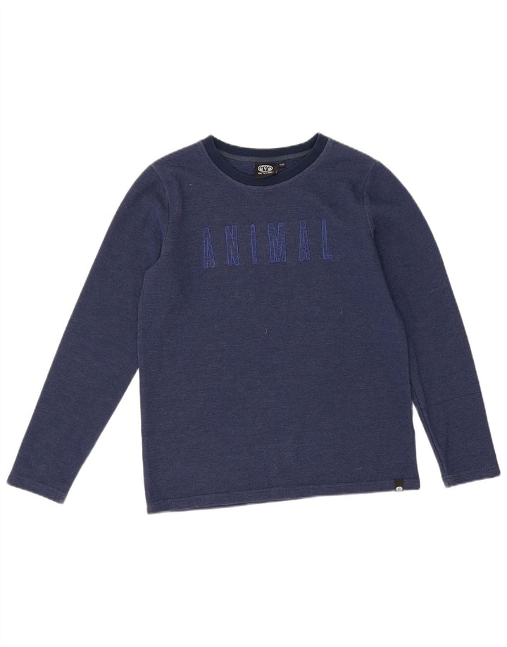 Animal Garçon Graphique Haut Manches Longues 11-12 ans Bleu Marine Polyester