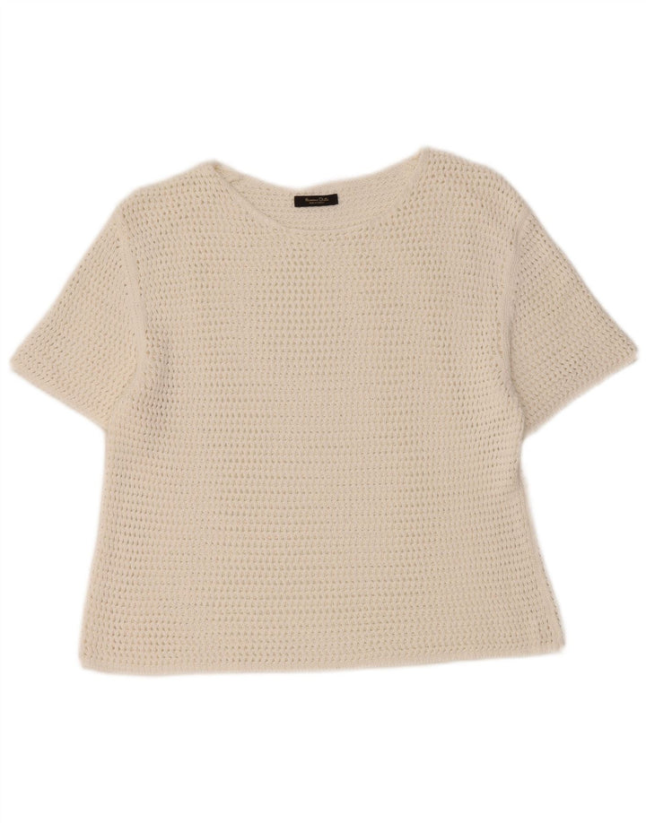 Massimo Dutti Chemisier court au crochet pour femme UK 12 Blanc moyen