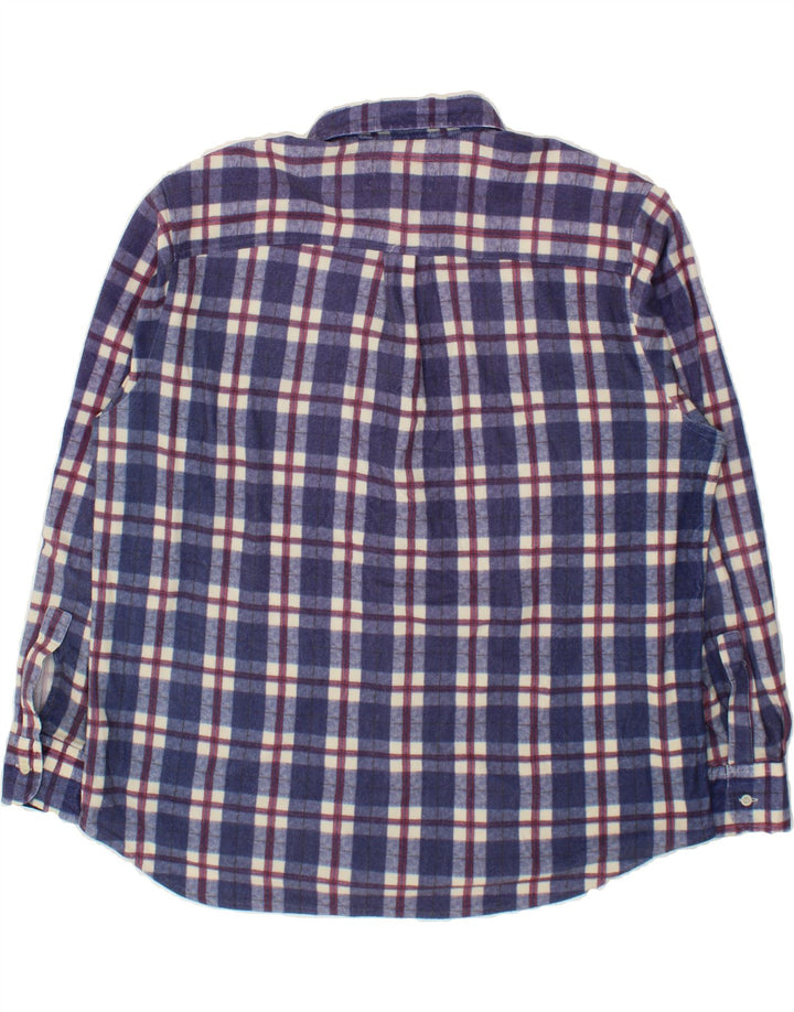 DE VILLE Mens Shirt 2XL Blue Check Cotton Vintage De Ville and Second-Hand De Ville from Messina Hembry 