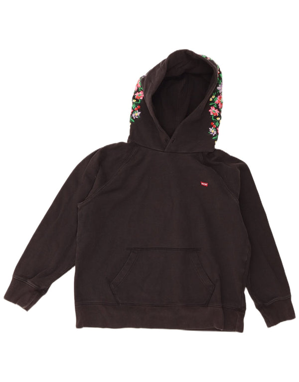 Levi's Pull à capuche pour femme UK 44 Coton floral noir moyen