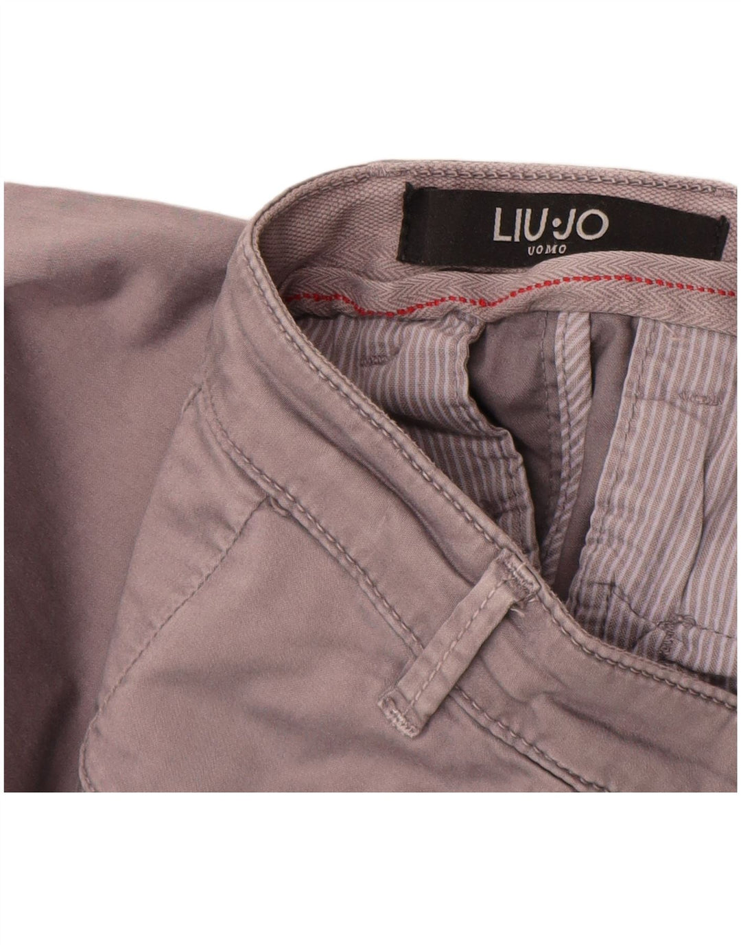 Liu Jo Pantalon Chino Slim Homme IT 46 Small W30 L32 Gris Coton