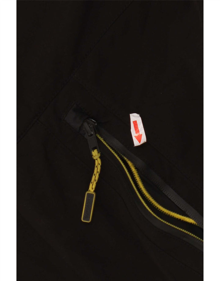 Superdry Veste coupe-vent à capuche pour hommes UK 36 Small Noir Polyester