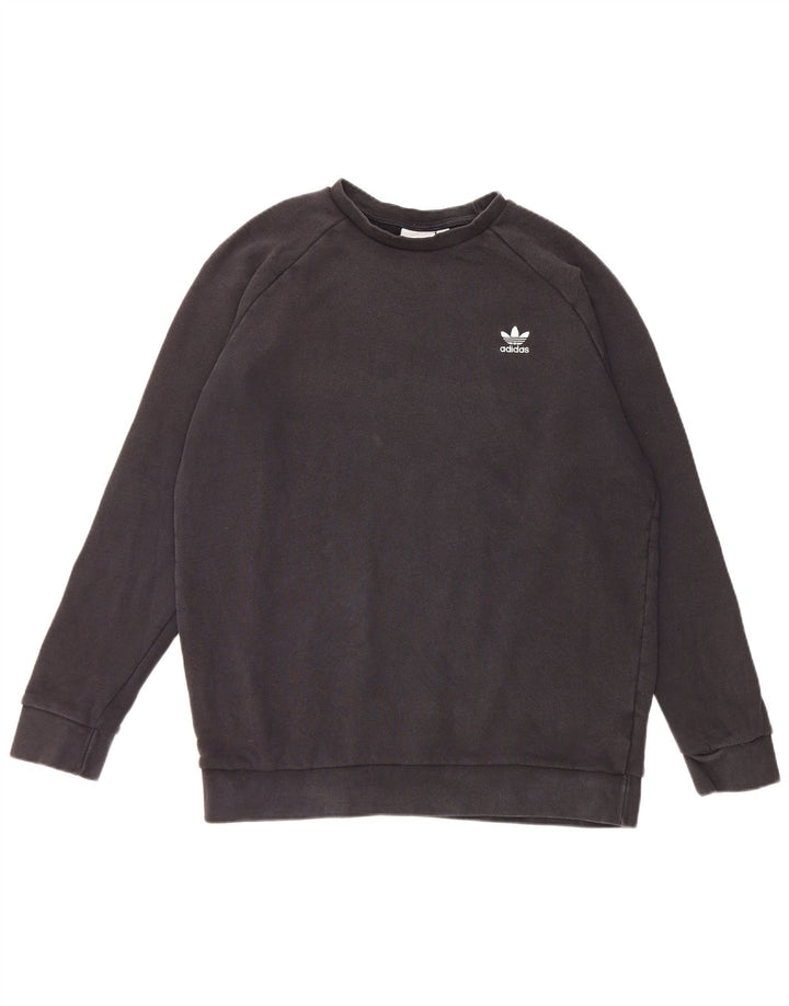 Adidas Sweat-shirt pour homme en coton noir Taille L