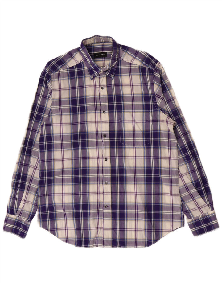 Massimo Dutti Chemise Homme Grand Carreau Violet