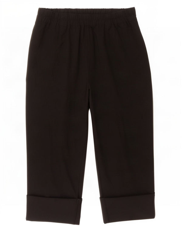 Zara Pantalon court coupe ample pour femme 2XL W34 L25 Polyester noir