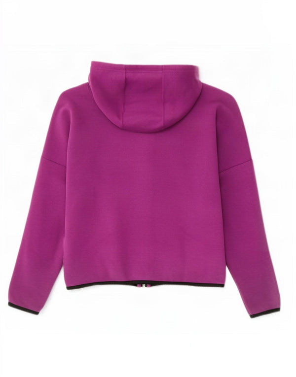 Puma Pull à capuche zippé surdimensionné pour femme UK 10 Petit coton violet