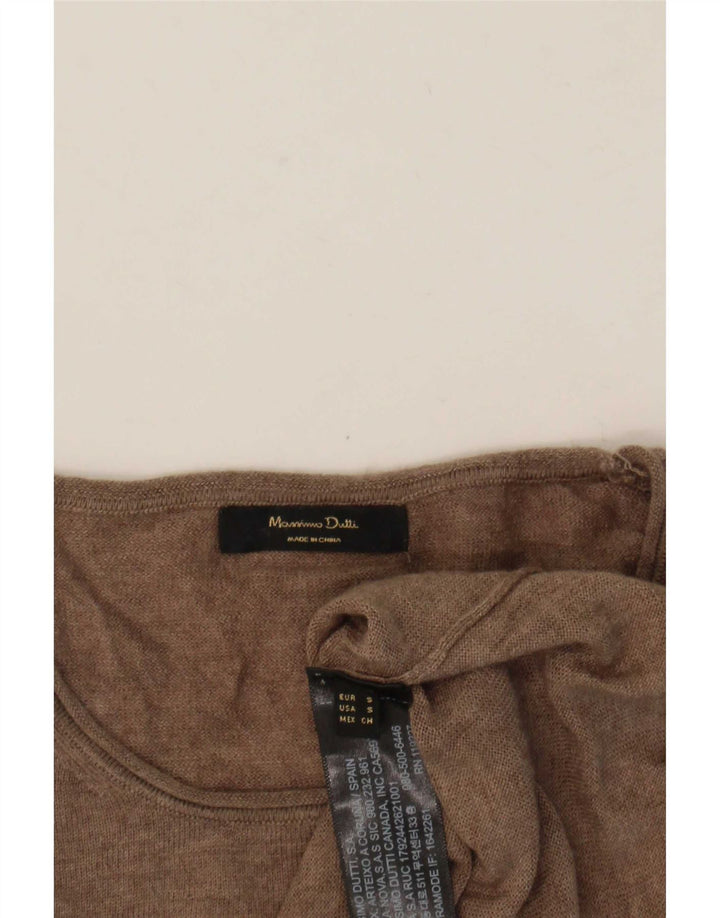 Massimo Dutti Pull à col rond pour femme UK 10 Petit Marron