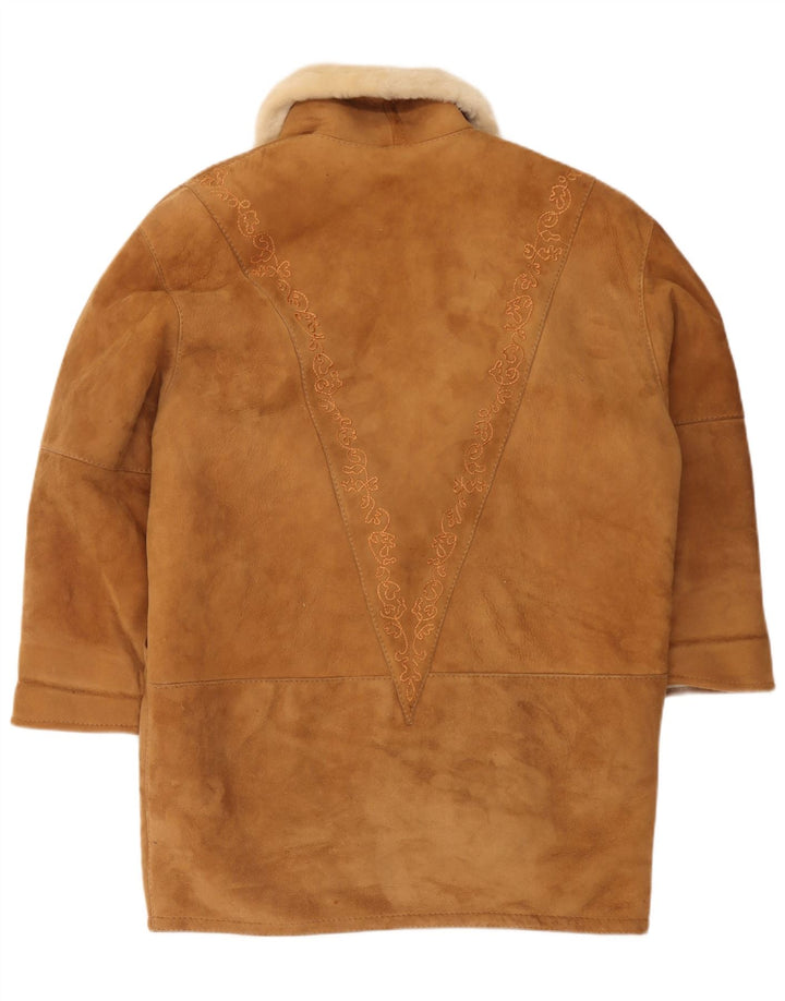 Manteau oversize en shearling pour femmes vintage IT 44 Marron Moyen Shearling