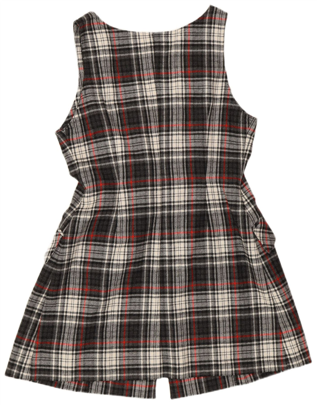vintage Femme Coupe Régulière Robe Pinafore IT 42 Gris Moyen Plaid Rétro