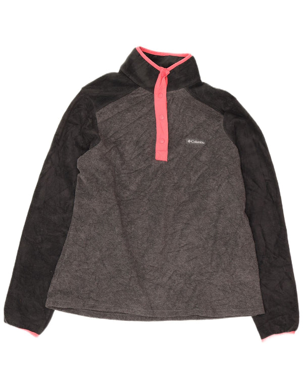 Columbia Pull polaire à col boutonné pour femme UK 44 Gris moyen Colourblock