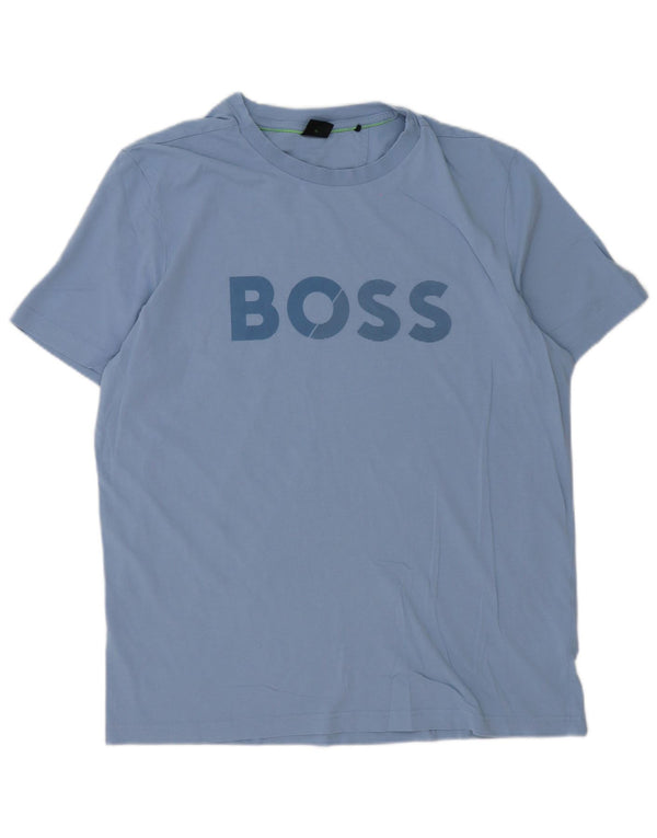 Hugo Boss Homme T-Shirt Graphique Top XL Bleu Coton