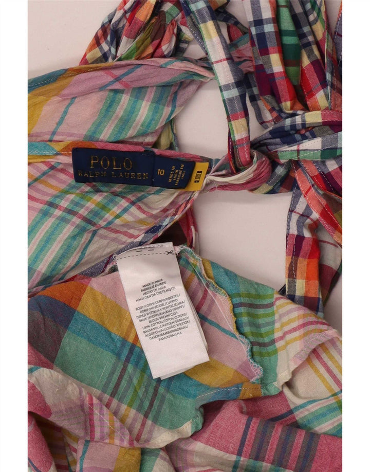 Polo Ralph Lauren Robe dos nu pour femme US 10 Grand patchwork multicolore
