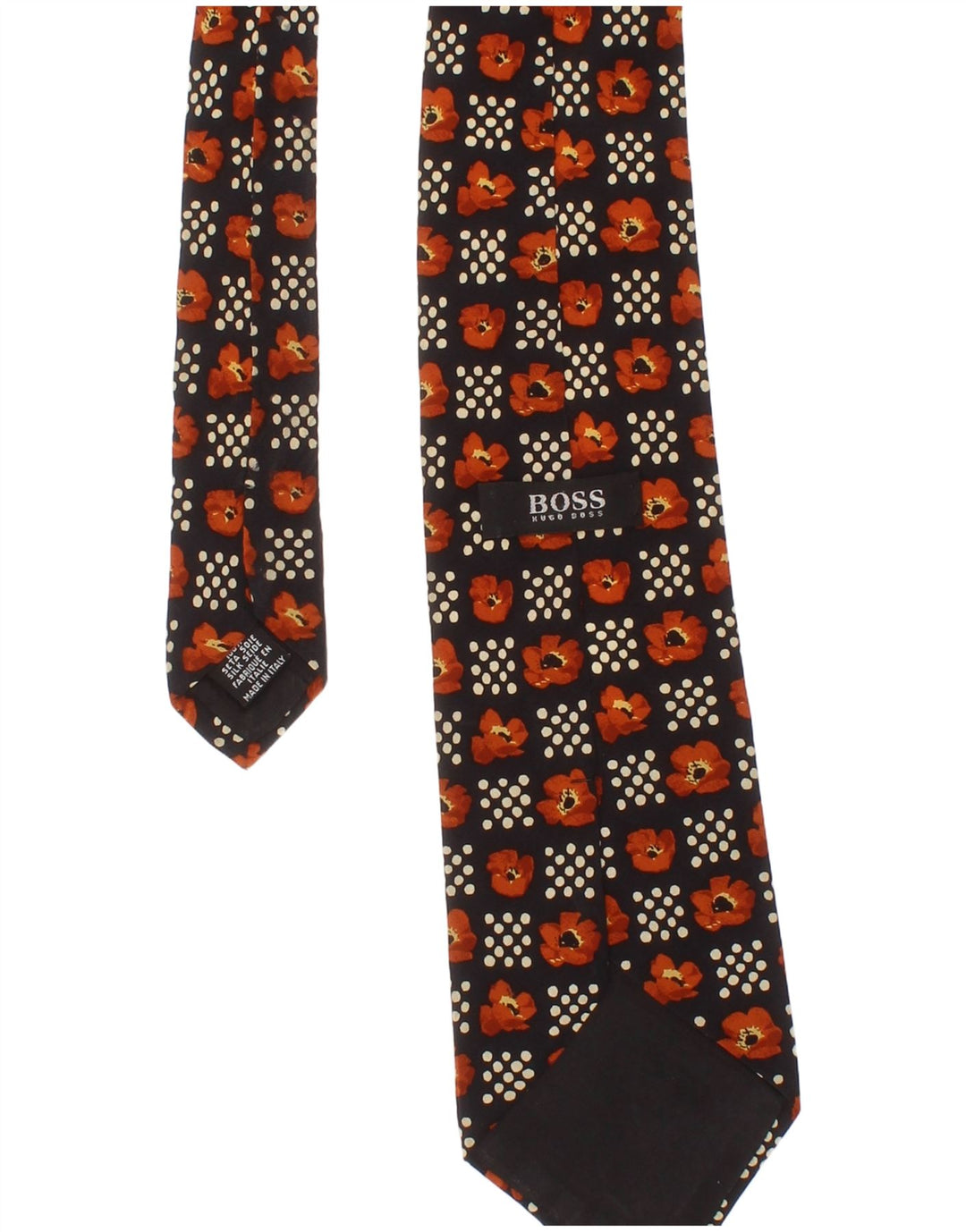 Hugo Boss Cravate Homme Taille Unique Noir Floral Soie Classique