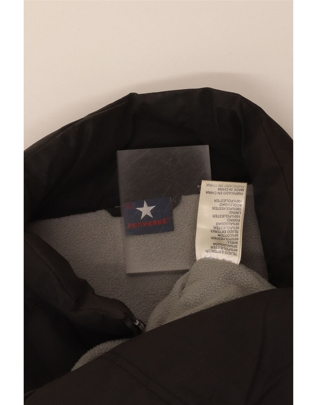 Converse Gilet rembourré graphique pour homme UK 40 Large Bleu marine Polyester