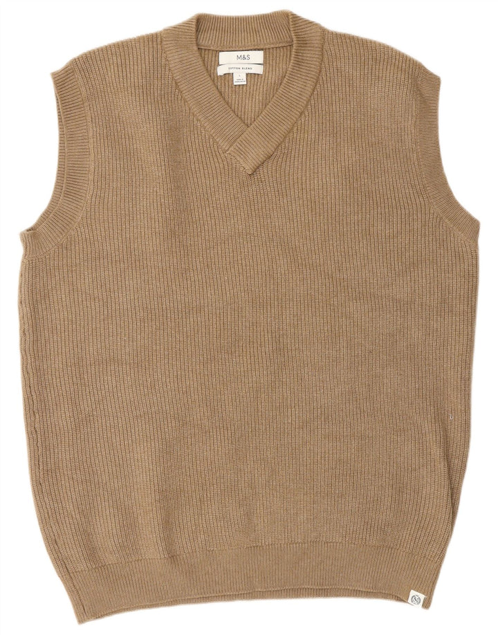Marks & Spencer Débardeur pour homme Large Beige Polyester
