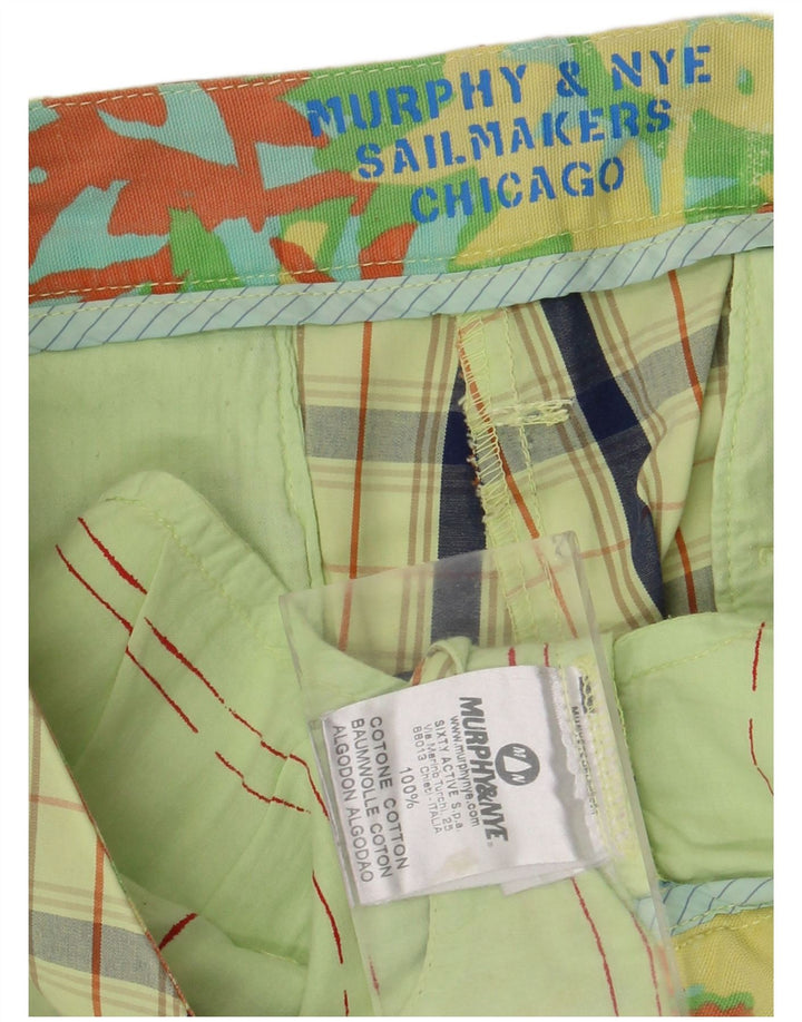 Murphy & Nye Short Chino Homme W34 Grand Carreau Vert Coton