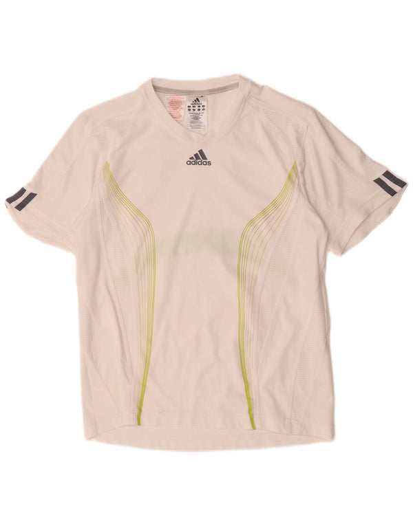 Adidas Garçon Climacool T-Shirt Top 13-14 ans Blanc Colorblock Polyester
