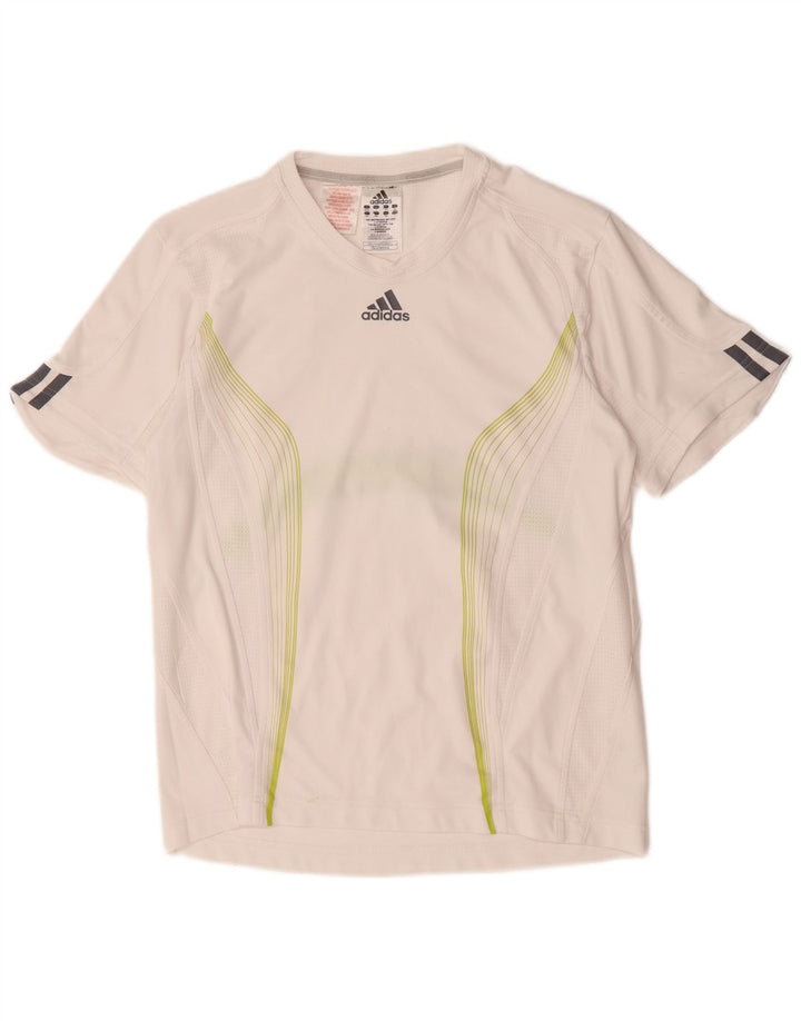 Adidas Garçon Climacool T-Shirt Top 13-14 ans Blanc Colorblock Polyester